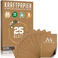 hojas de papel Kraft A4 Set - 260 g - 21 x 29-7 cm - Formato DIN Papel artesanal y cartulina natural Cartón Hojas de…